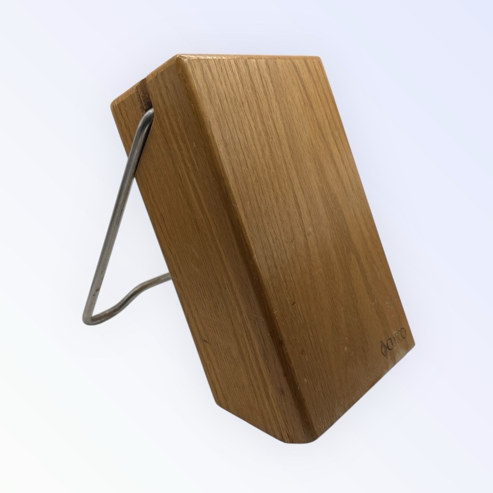 Cutco Cutlery Space Saver 5-Slot Knife Block‎ Wood #1746 Honey Oak Finish USA